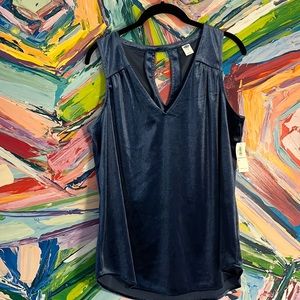 Old Navy blue velvet sleeveless top